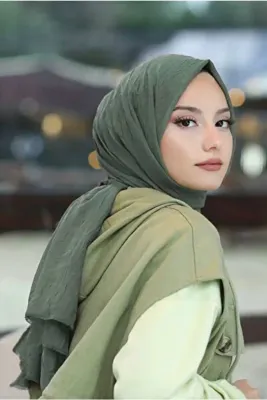 Mides scarf Bambu Kraş Şal Modeli-haki