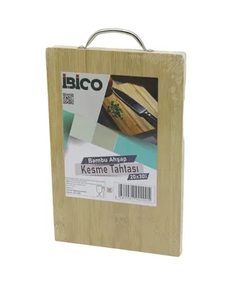Trendexa 20x30 X 1.7cm Lux Ahşap Bambu Kesim Panosu - Kesme Tahtası Metal Kulplu Bx40