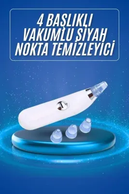 FTA TİCARET Siyah Nokta Temizleme Cihazı 4 Başlıklı Vakumlu Pilli Ölü Deri Arındırma