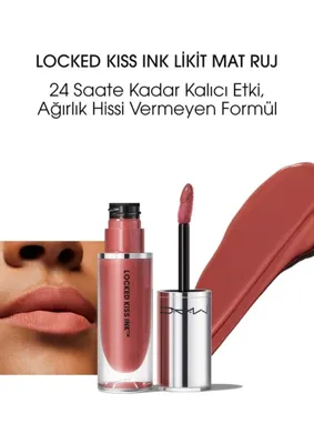 MAC Locked Kiss Ink 24 Saate Kadar Kalıcı Suya Dayanıklı Likit Mat Ruj - Bodacious - 4ml - 773602646036