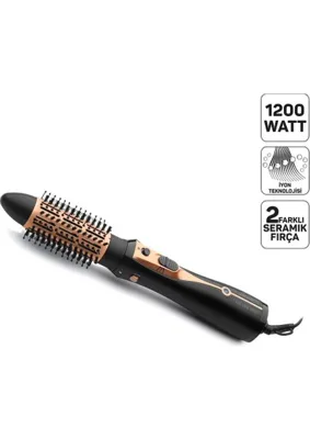 Die Grup AR5063 Volume Pro Hava Uflemeli Sac Şekillendirici, Seramik, 1200 Watt, 2 Kademe Isı Ayarı, 21 ve 40MM Fırçalar, Siyah
