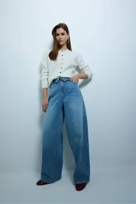Defacto Relax Fit Orta Bel Rahat Kesim Boru Paça Jean Pantolon G9878AX26SP
