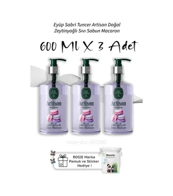 Eyüp Sabri Tuncer Artisan Doğal Zeytinyağlı Sıvı Sabun Macaron 600 Ml X3 Diğer