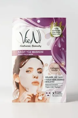 Wanna Glow Vien Kağıt Yüz Maskesi Collagen + Yoğun Nemlendirici + Besleyici Tek Kullanımlık