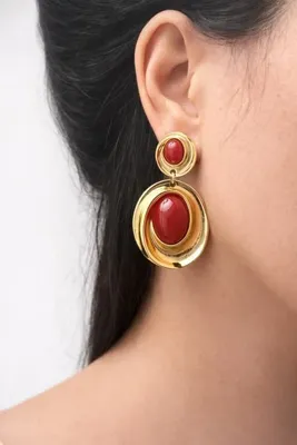 aryaaccesories Pirinç kaplama Küpe sallantılı