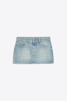 Bershka Işıltılı denim etek