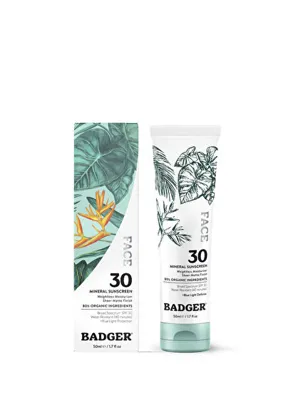 Badger Organik Yüz Güneş Kremi Mavi Işık Korumalı Doğal Mat Bitiş Mineral Filtre SPF30 50 ml