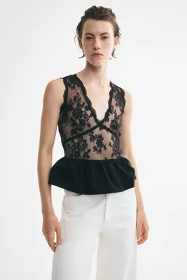 H&M Çift Kumaşlı ve Peplumlu Üst