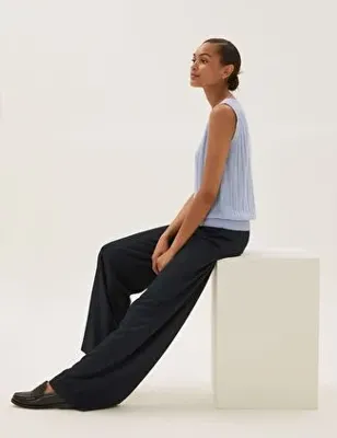 Marks & Spencer Wide Leg Örme Pantolon