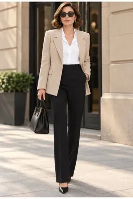 Vassa Lina Plain Tek Düğmeli Klasik Blazer Ceket