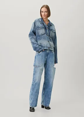 Maison Margiela Mavi Kesim Detaylı Jean Pantolon