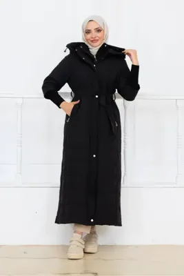 lavrisa Kadın Beli Kuşaklı Montana Kumaş Mont