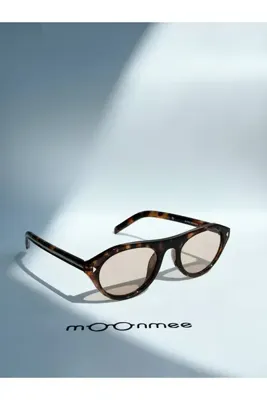 MOONMEE PFARs Leopar Desenli Oval Güneş Gözlüğü