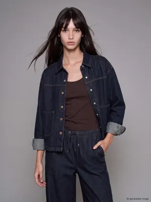 XSIDE Gömlek Yaka Kadın Jean Ceket
