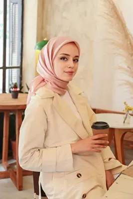 MİRAY Düz Renk Eşarp - Kristal-pudra-1