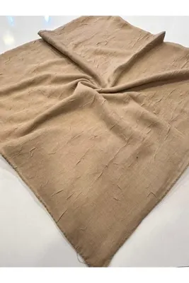 KİBAR İPEK Bambu kraş düz renk dikişli pamuklu Eşarp 100x100cm