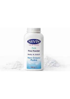 nevin Nem Önleyici Pudra 90 g | Bebek ve Yetişkin Pudrası | Ter ve Nem Kontrolü | İnce Yapılı Cilt Bakım Pudrası