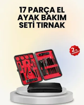 renklime 17 Parçalık Deri Kaplamalı Manikür Seti