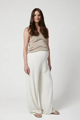 Stylethebump Palazzo Hamile Pantolon Beyaz