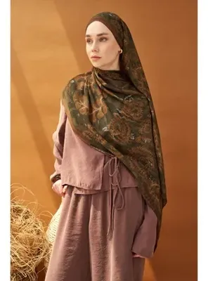Silk Home Riva Şal Tencel Spring Blossoms Koyu Yeşil