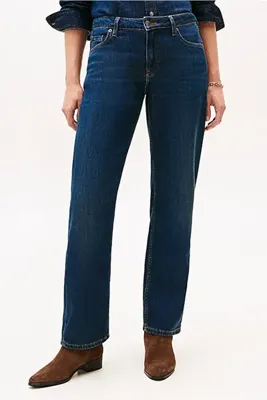Tommy Hilfiger Kadın Milo Yüksek Bel Düz Paça Jean Pantolon - Mavi