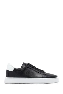 Derimod Erkek Siyah Bağcıklı Deri Sneaker