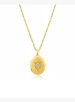 Linya Jewellery Kutup Yıldızı İncili Madalyon Kolye