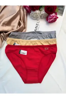Tutku Elastan 3'lü Düz Renk Bikini Model