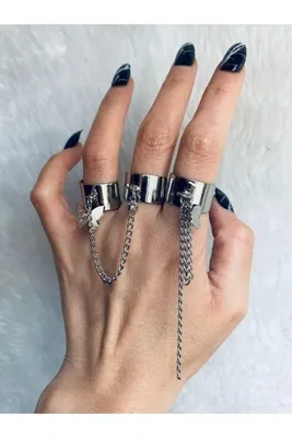 oldskoolbutik Butterfly Hip Hop Punk Ayarlanabilir Yüzük Seti