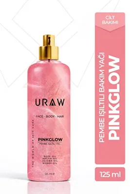 Uraw Pink Glow Pembe Işıltılı Yağ | Yüz, Vücut ve Saç İçin Çok Amaçlı Bakım Yağı