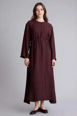 DeFacto Beli Lastikli Midi Elbise H0196AX26SP