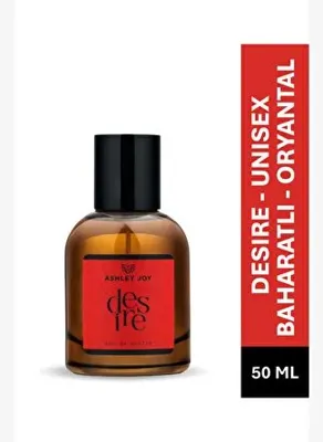 Ashley Joy Desire Unisex Parfüm EDP 50 ML | Baharatlı & Oryantal |Safran, Amber, Yasemin| Amber Renkli Cam Şişe