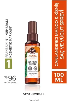 Yves Rocher Saç ve Vücut Spreyi- Canlandırıcı Mango & Kişniş - Vegan-100ml