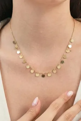 Söğütlü Silver Kadın Pullu Kolye SGTL6993