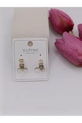 XUPING JEWELRY GOLD, TAŞLI, MİNİMALİST, XUPING KÜPE