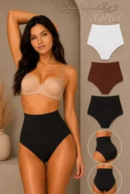 FİT WOMEN Kadın Toparlayıcı Yüksek Bel Esnek 3 Lü Külot
