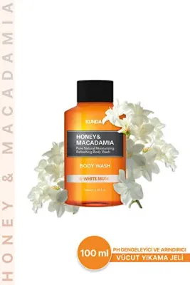 Kundal Yoğun Nemlendirici Vücut Yıkama Jeli Kundal Honey&Macadamia Pure Body Wash 100ml (White Musk)