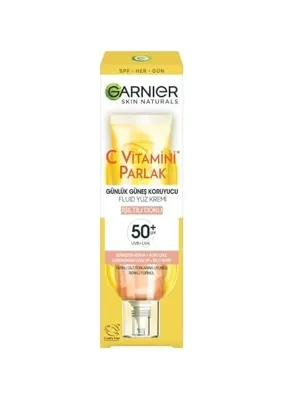 k yonlineticaret Garnier C Vitamini Parlak Güneş Koruyucu Fluid Yüz Kremi 40 ml Işıltılı Doku Hassas Ciltler İçin