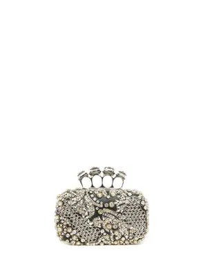 McQueen Siyah Silver Kadın Deri El Portföyü