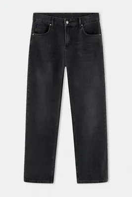 TRENDYOL MAN Siyah %100 Pamuk Özel Yıkamalı Boru Paça Baggy Fit Erkek Jeans TMNAW27JE00010