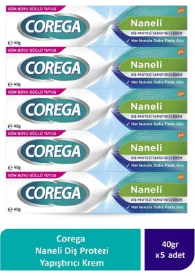 Corega Naneli Diş Protezi Yapıştırıcı Krem  40g (5 Adet)