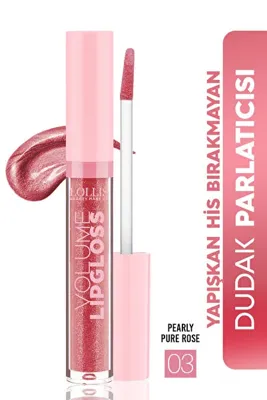 Lollis Volume Lipgloss Parlak Dudak Parlatıcısı Nemlendirici Işıltılı Lip Gloss 03 Pearly Pure Rose