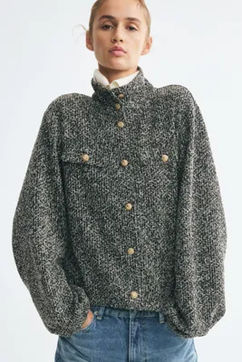 H&M Oversize Bukle Triko Ceket