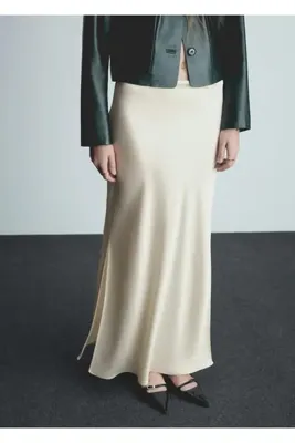 MANGO Woman Uzun saten etek
