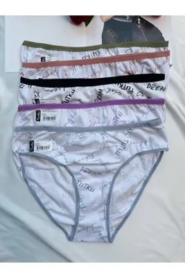 Tutku 5li Renkli Fashion Lady Külot Seti Günlük Konfor