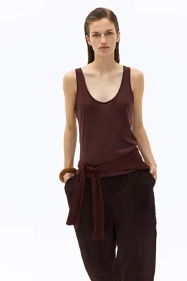 H&M İpek Karışımlı Kolsuz Üst