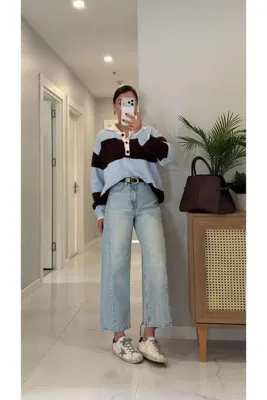 BİRCANÇİL ZR Retta Buz Mavi Barrel Jean