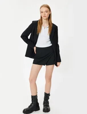 Koton Mini Şort Etek Slim Fit Standart Bel
