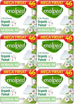 MOLPED Pure&soft Hijyenik Ped Normal 276 6pk 46 Adet Mega Pk