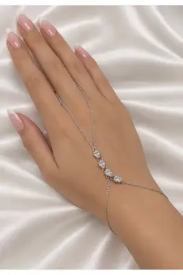 Genel Markalar SINUR Kadın Gümüş Renk Damla Taşlı Zirkon Taş Detaylı Şahmeran Bileklik🌟